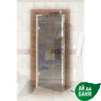 Дверь для хамам стекло - бронза матовая (кноб) левая - купить в Екатеринбурге с доставкой